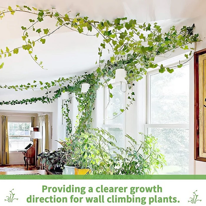 10 Pcs Leaf Shape Climbing Plant, Wall Vine Climbing Plant Support Hook Self-Adhesive Vines Traction Clips Leaf Shape Plant Fixer, Wire Fixing Cable Organizer with Adhesive Sticker - Image 5