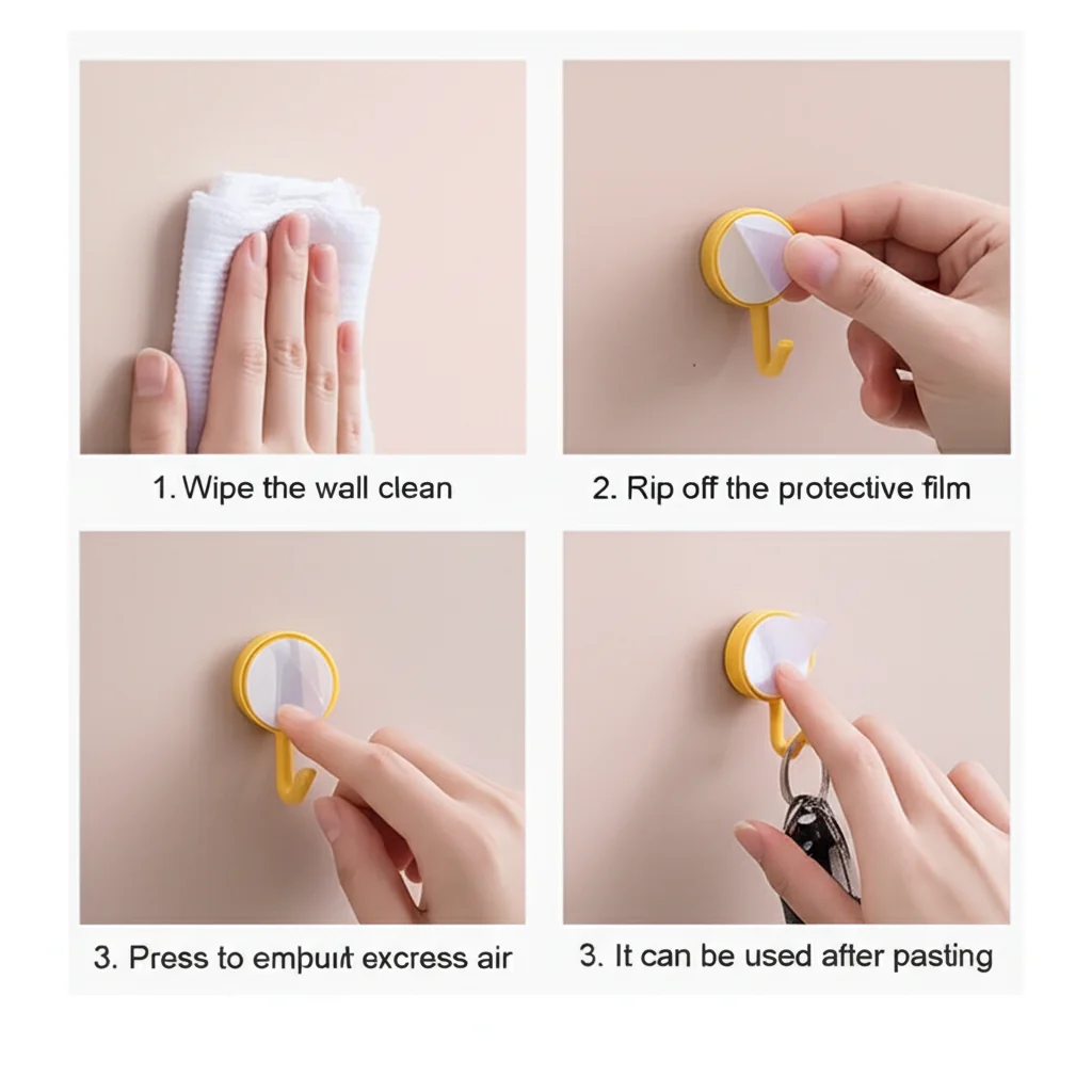 Self-Adhesive Wall Hooks (10 Pcs) – Multi-Color Round Hooks for Keys, Towels, Kitchen & Bathroom Organization - Image 3