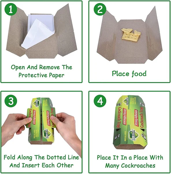 10pcs Cockroach Killer Trap Pad for Kitchen, Room, Office, Strong Adhesive Cockroach Killer, Pesticide Free Cockroach Repellent, Safe and Easy Cockroach Trap - Image 3
