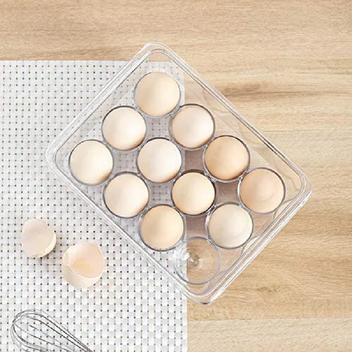 12 Grid Transparent Egg Storage Box With Lid - Image 4
