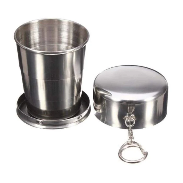 130 ml Stainless Steel Folding Travel Cup – Portable Collapsible Water Mug for Camping, Hiking, Office & Outdoor Use - Image 2