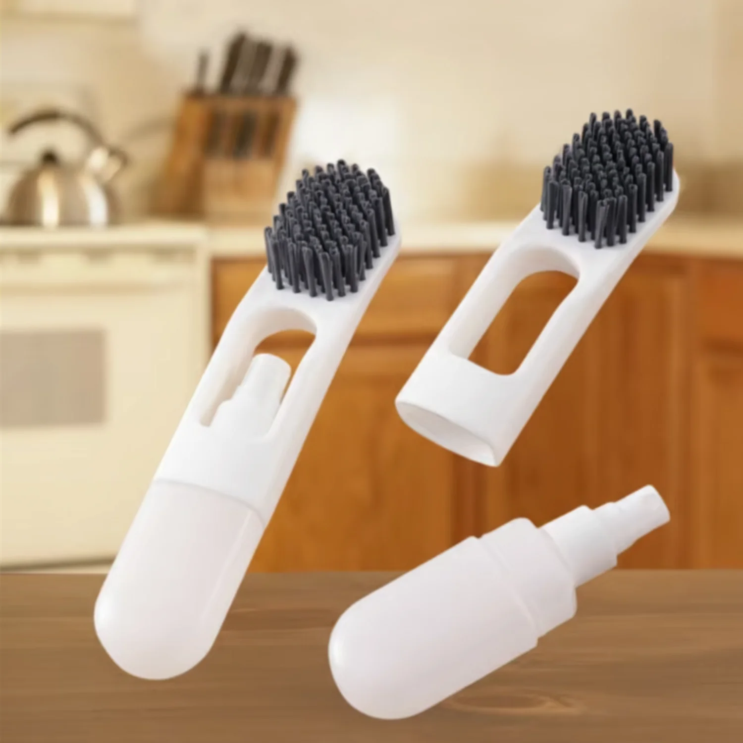 2-in-1 Laundry & Shoe Cleaning Brush with Refillable Soap Dispenser - 1 Pcs (Random Color) - Image 3