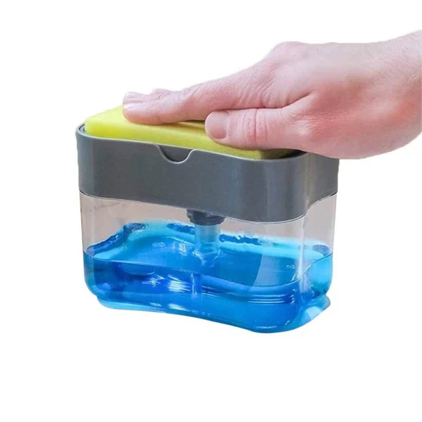 2-in-1 Soap Dispenser with Sponge Holder – Kitchen Sink Liquid Dishwashing Soap Pump for Easy Cleaning & Storage (Random Color) - Image 7
