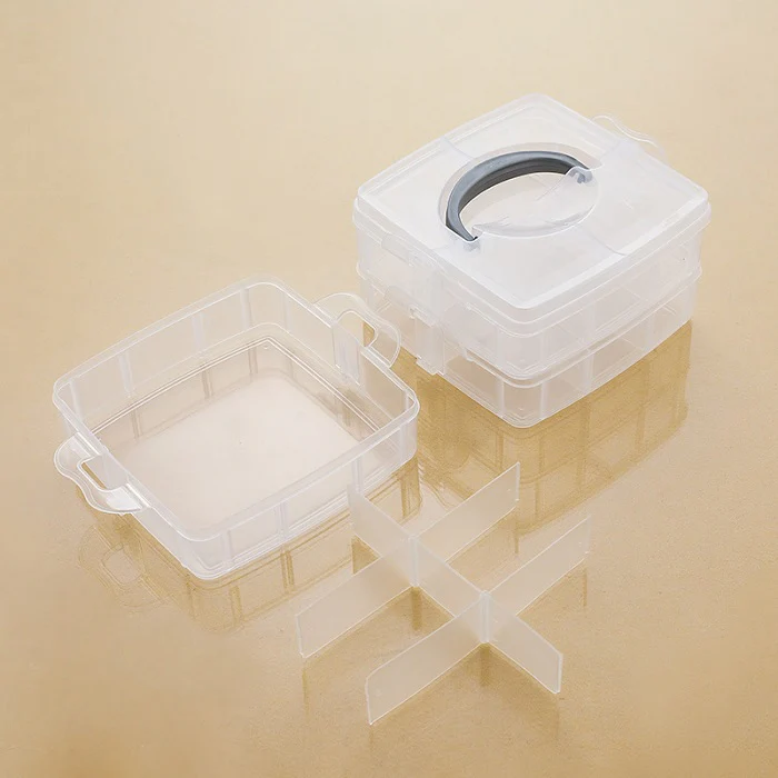 2-Layer 12-Grid Transparent Storage Box – Portable Detachable Organizer for Jewelry, Sewing, Buttons, Earrings, Hair Accessories & More (Pack of 1) - Image 7