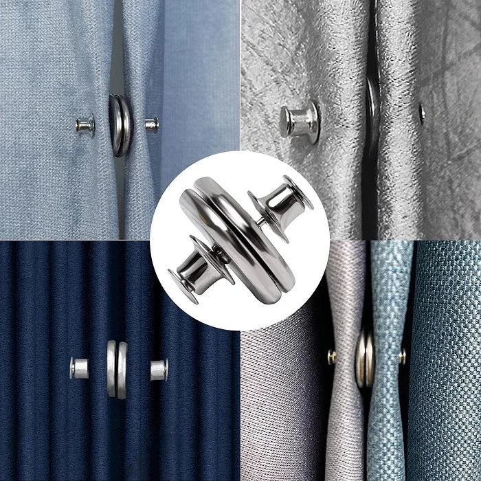 2 Pcs Magnetic Curtain Button Buckle Set – Decorative Magnetic Tiebacks for Curtains, Drapes & Blinds [Buy 1 Get 1 Free] - Image 2