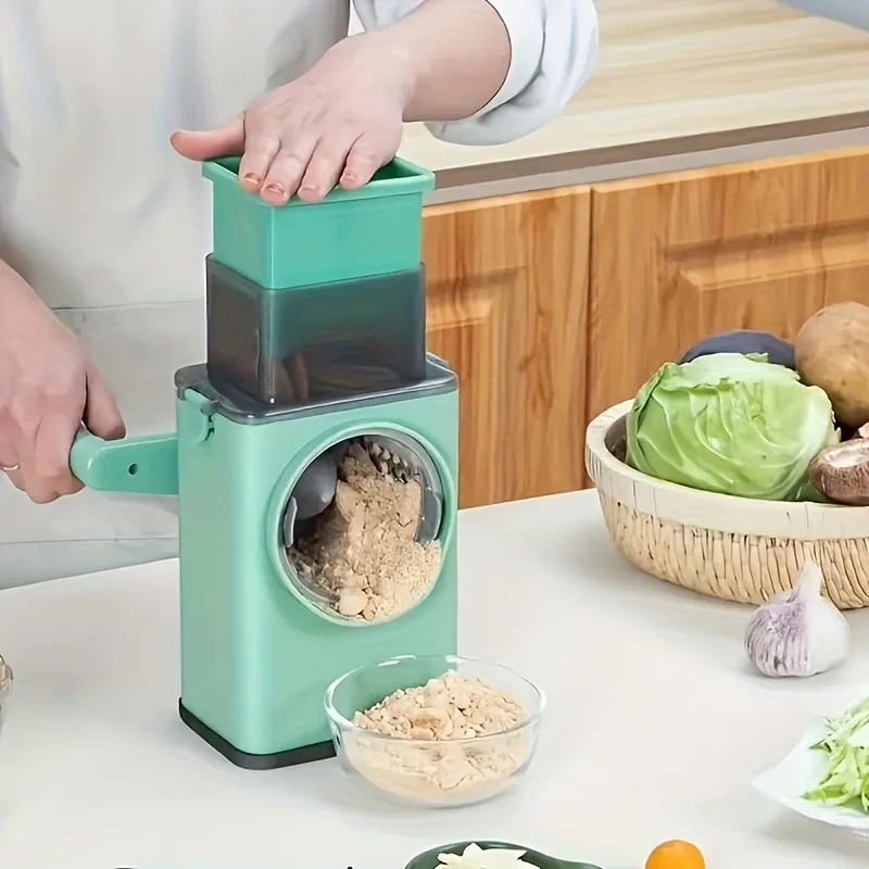 3-in-1 Manual Rotary Vegetable Slicer โ 6 Interchangeable Blades - Image 6