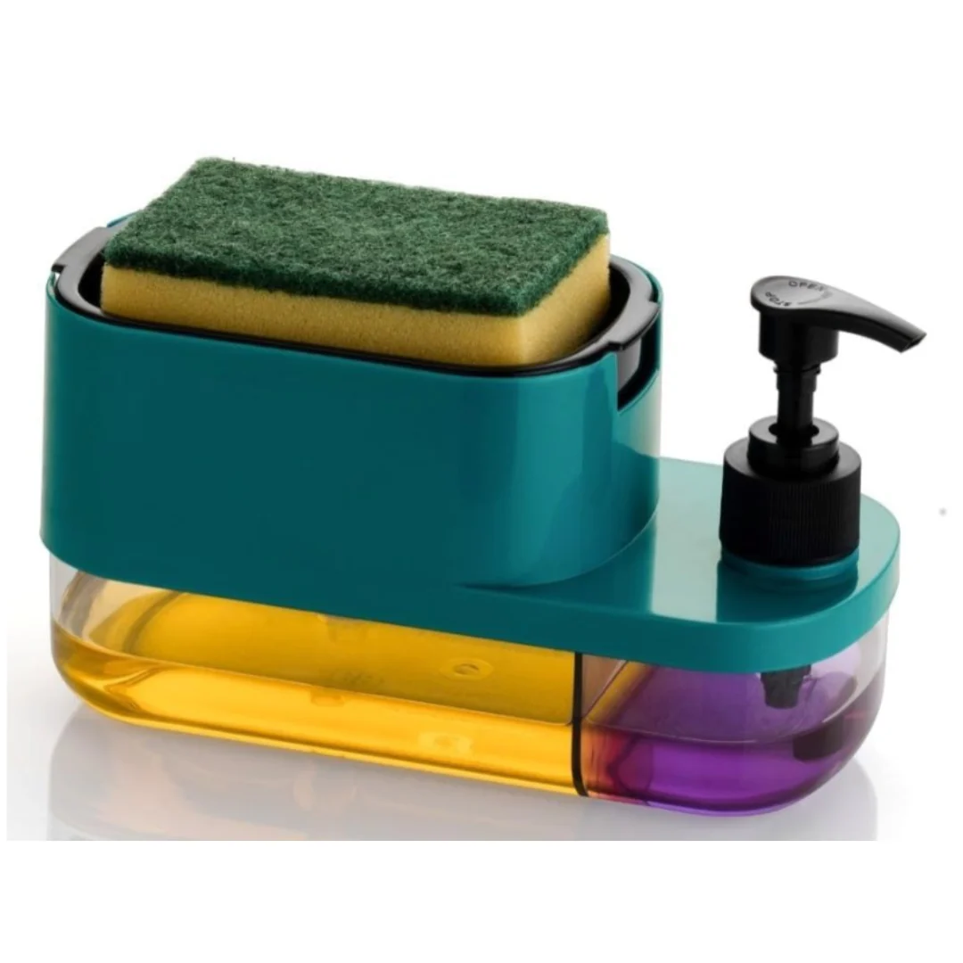 Anjani 3-in-1 Soap Pump Dispenser – Dish Soap Liquid Dispenser with Sponge Holder & Cleaning Sponge (Pack of 1) - Image 3