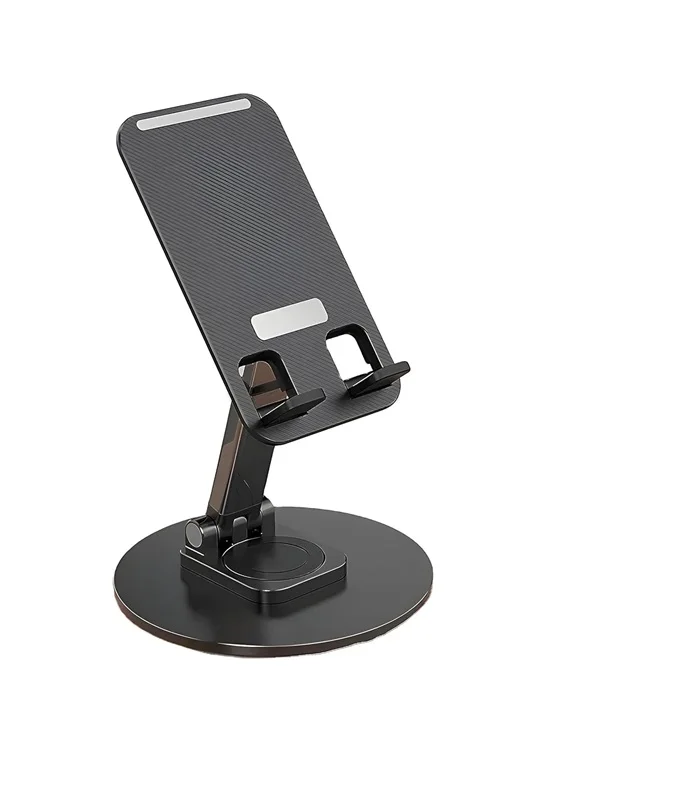 Foldable & Portable Metal Tabletop Mobile Stand with Stable Base – Height & Angle Adjustable Phone Holder for Smartphones - Image 3