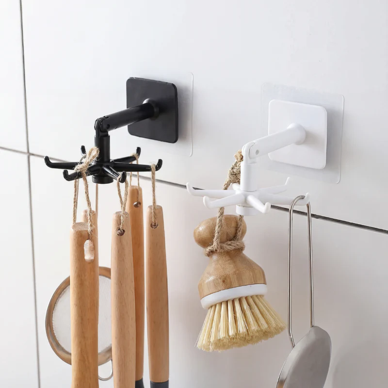 360° Rotating Hook – Adjustable Wall-Mounted Folding Hanger for Kitchen Utensils, Spoons & Accessories (Random color-Pack of 2) - Image 3