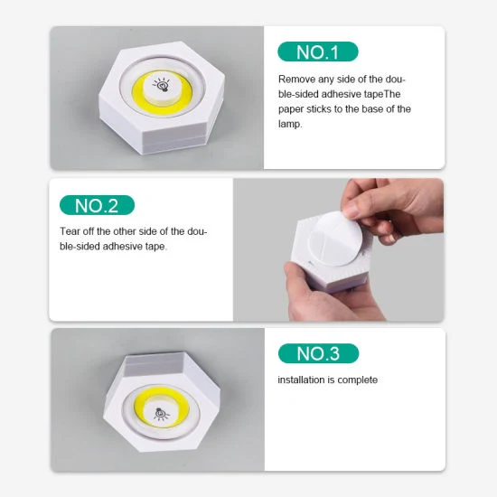 3 Pcs Remote Control LED Tap Wall Light – Wireless Stick-On LED Puck Lights for Home, Ceiling, Cabinets & Kitchen - Image 3