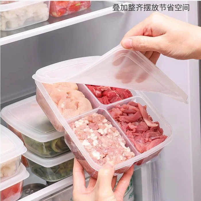4 Compartment Food Storage Box – BPA-Free Plastic Meal Organizer for Snacks, Dry Fruits, Lunch & Kitchen Storage (1 Pc) - Image 3