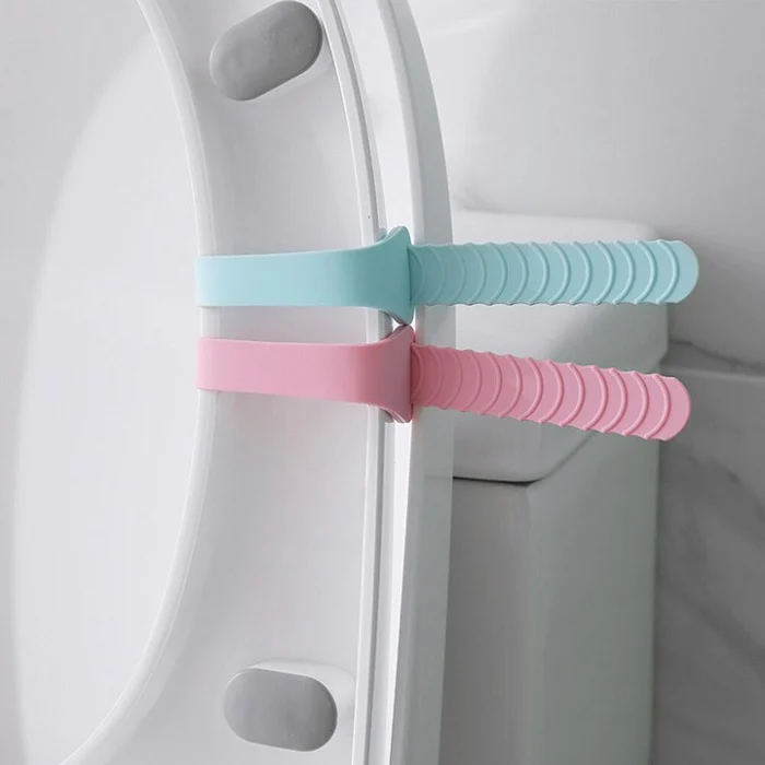 Toilet Seat Lifter Band – Foldable Toilet Cover Lid Handle, Hygienic Bathroom Seat Lifter Accessory (Random color-Pack of 4) - Image 4