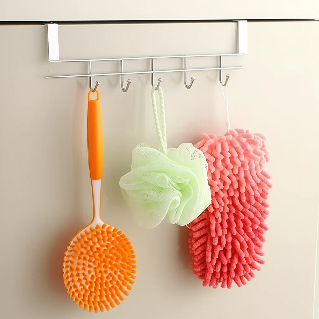 Stainless Steel Hook Hanger with 5 Hooks – Space Saving Organizer for Kitchen, Bathroom & Home Essentials - Image 4