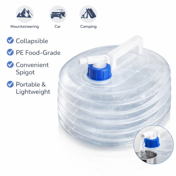 5L Folding Water Jar – Portable Collapsible Water Container for Outdoor, Travel & Camping (Pack of 1) - Image 3