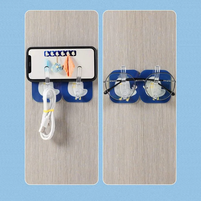 6 Plate Wall Hanging Adhesive Hook – No Drill Strong Wall Holder for Home & Bathroom (Random Color-Pack of 1) - Image 5