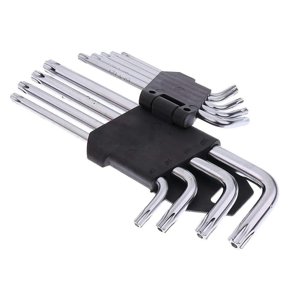 9-Piece Silver Star Torx Key Set – Cute Mini Precision Allen Wrench Kit for DIY & Repairs - Image 2
