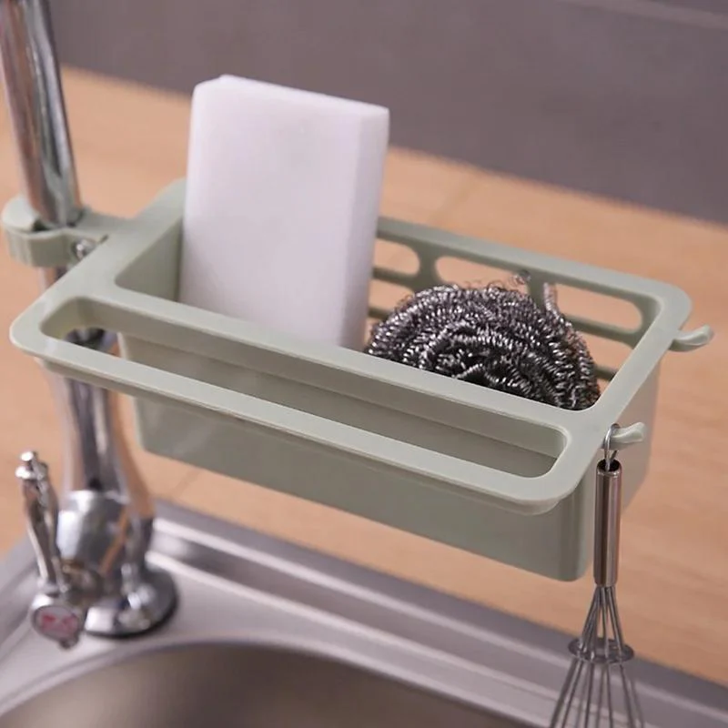 Adjustable Plastic Kitchen Sink Caddy Organizer – Faucet Sponge Holder with Soap Drainer Shelf (Random Color-Pack of 1) - Image 2