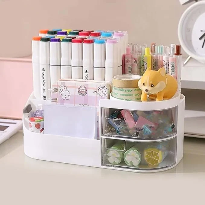 All-in-One Makeup Organizer with Storage Drawers – Desktop Vanity Box for Cosmetics, Skincare, Perfumes & Jewelry (Random Color) - Image 4