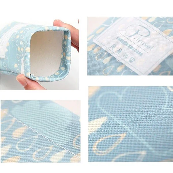 Auto Close Multifunctional Leather Pouch for Sunglasses, Mobiles with Different Printed Designs (Random) - Image 4