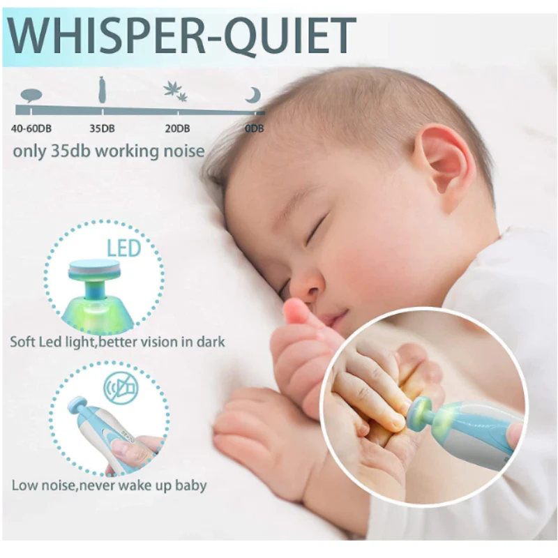Electric Baby Nail Clipper – Sim’s Safe Nail Trimmer with 6 Grinding Pads - Image 3