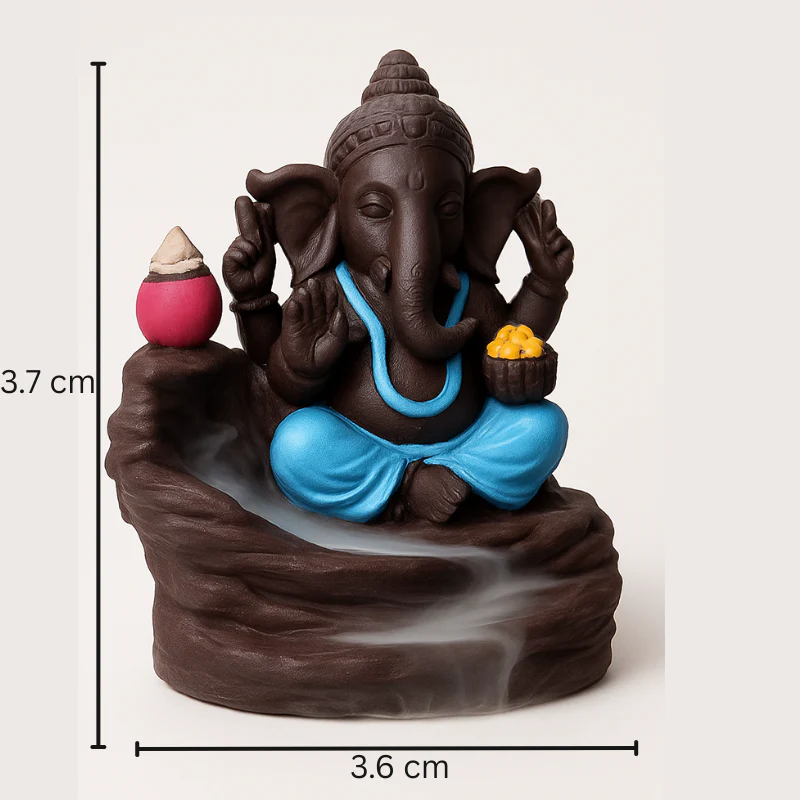 Bal Ganesha Smoke Fountain Incense Burner with 12 Backflow Scented Cones – Spiritual Home Decor & Aromatherapy Gift - Image 3