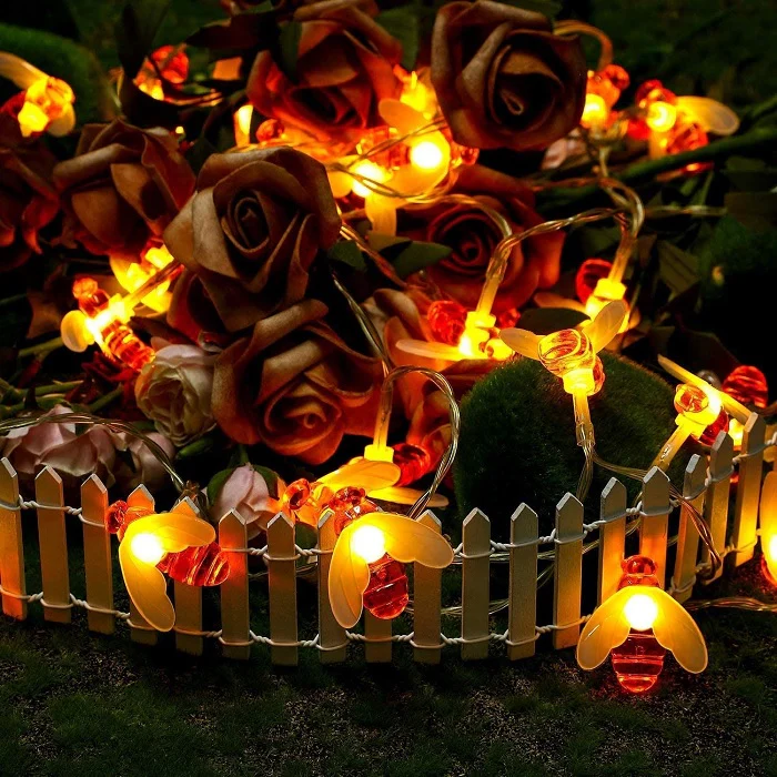 Bee LED String Light – 16 Decorative Lamps for Garden, Bedroom & Festive Decoration - Image 2