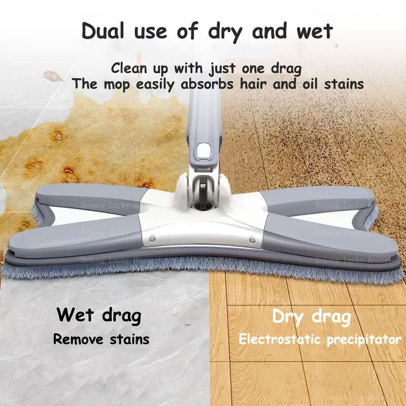 Butterfly Shaped Wet & Dry Mop – 360° Rotating Ultra-Fine Fiber Pad for Floor, Wall, Tile & Glass Cleaning (Pack of 1) - Image 3