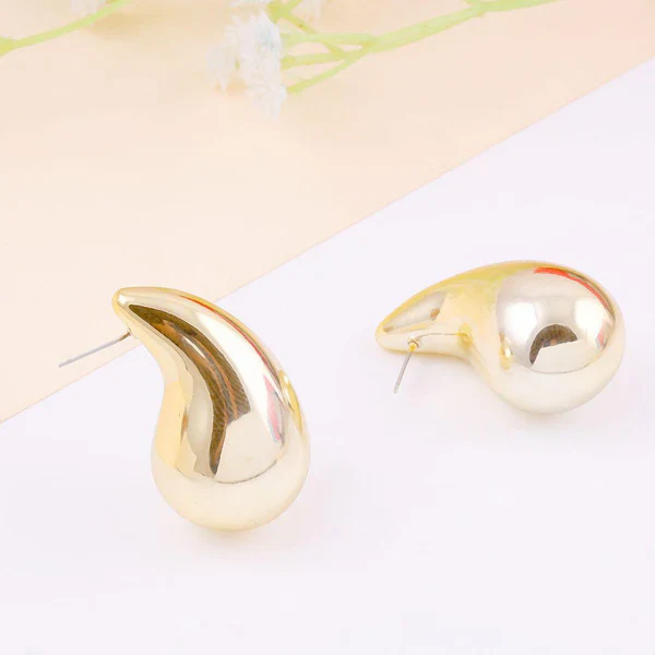 Classic Gold Teardrop Earrings for Women – Elegant Stud Earrings, Lightweight Daily Wear & Party Jewelry (1 Pair) - Image 3