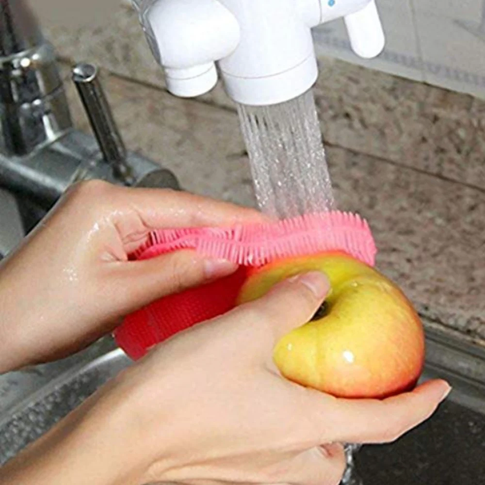 Silicone Dishwashing Scrubber Sponge – Non-Stick Cleaning Brush for Kitchen, Baby Bottles & Household Use (Random color-Pack of 1) - Image 5