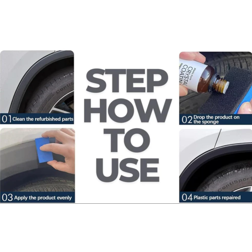 Crystal Coating for Car & Bike Plastic Parts – 30ml PVC Restorer, Dashboard Cleaner & Shining Polish - Image 4