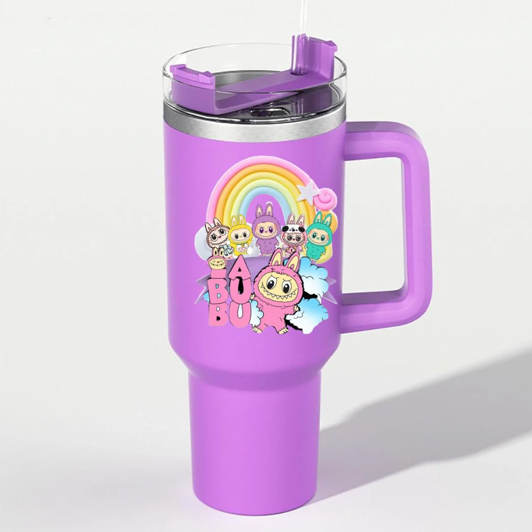 Customized Labubu Water Tumbler with Handle & Straw – Personalized Cute Cartoon Tumbler for Kids & Adults - Image 5