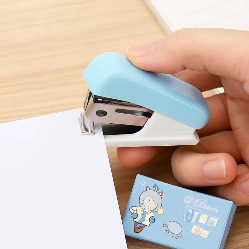 Cute Mini Stapler with Staples – Portable Desk Accessory for School, Office & Home (Random color-Pack of 1) - Image 4