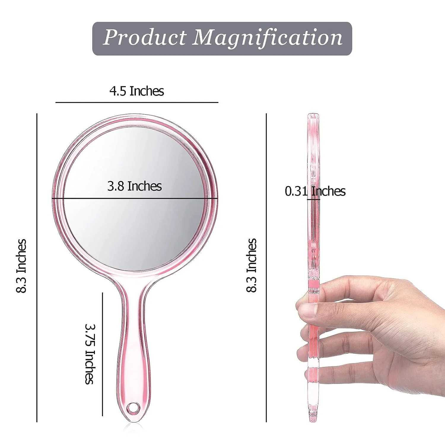 2X Magnifying Double-Sided Mirror – Handheld & Wall Mount Cosmetic Mirror - Image 7