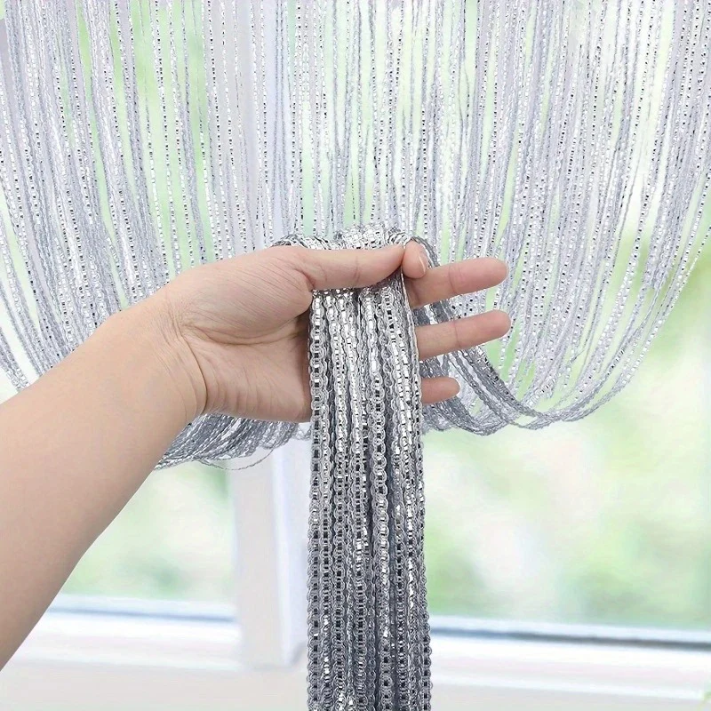 Elegant String Curtain – Decorative Beaded Doorway Divider with Glitter Threads for Living Room (1 Pcs) - Image 7
