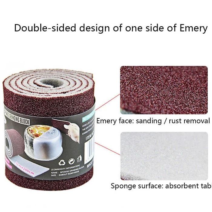 Emery Dishwashing Roll (9×100 cm) – Durable Scrubbing Sponge for Stubborn Stains & Cookware - Image 3