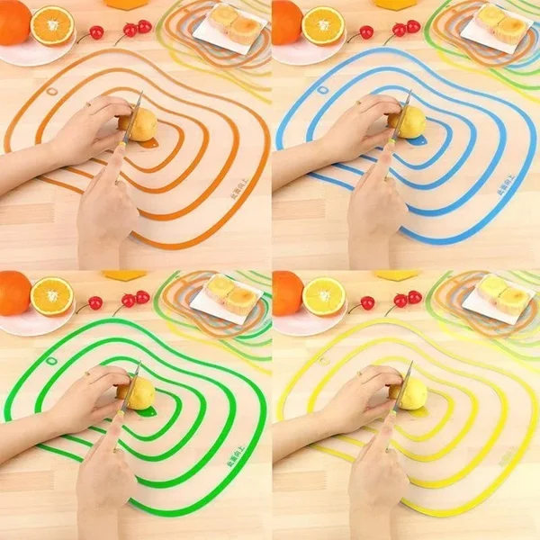 Flexible Transparent Cutting Board – Chopping Mat for Vegetables & Fruits, Non-Slip Kitchen Board (Random color-Pack of 1) - Image 3