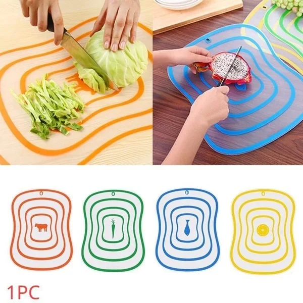Flexible Transparent Cutting Board – Chopping Mat for Vegetables & Fruits, Non-Slip Kitchen Board (Random color-Pack of 1) - Image 7