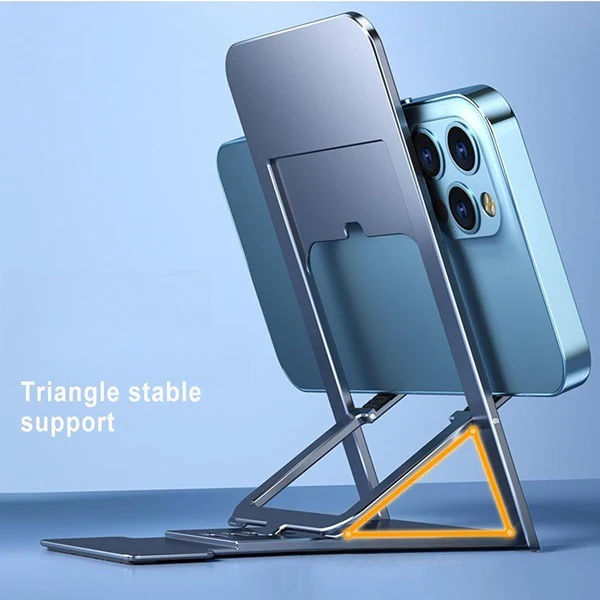 Foldable Adjustable Phone & Tablet Holder, Foldable and Portable Tabletop Mobile Stand with Stable Base, Ideal Mobile Holder for Smartphones,Tablets - Image 3