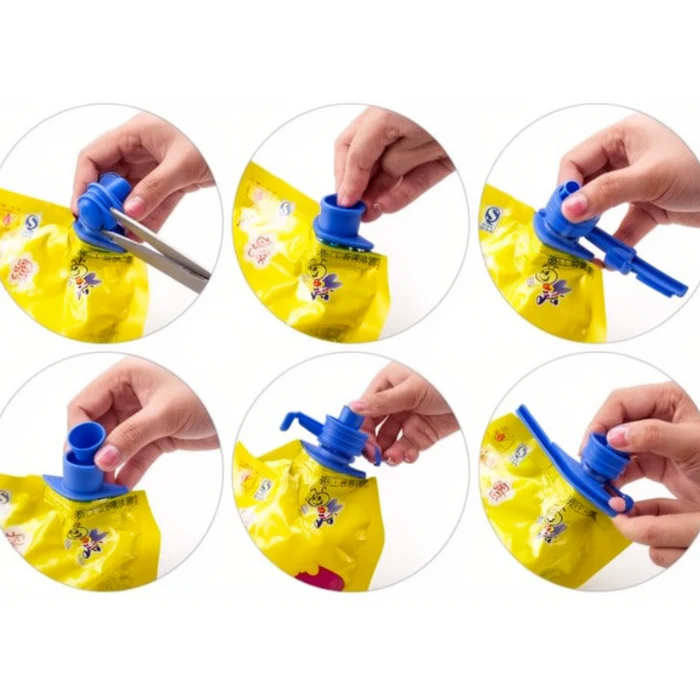 Food Bag Sealing Clip with Nozzle (Pack of 5) – Reusable Plastic Snack & Storage Bag Sealer for Kitchen - Image 4