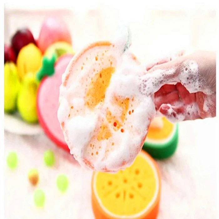 Fruit Shape Multi-Functional Cleaning Sponge – Soft & Absorbent Kitchen Scrubber for Dishes, Utensils & Sink Cleaning (Random shape-Pack of 1) - Image 4