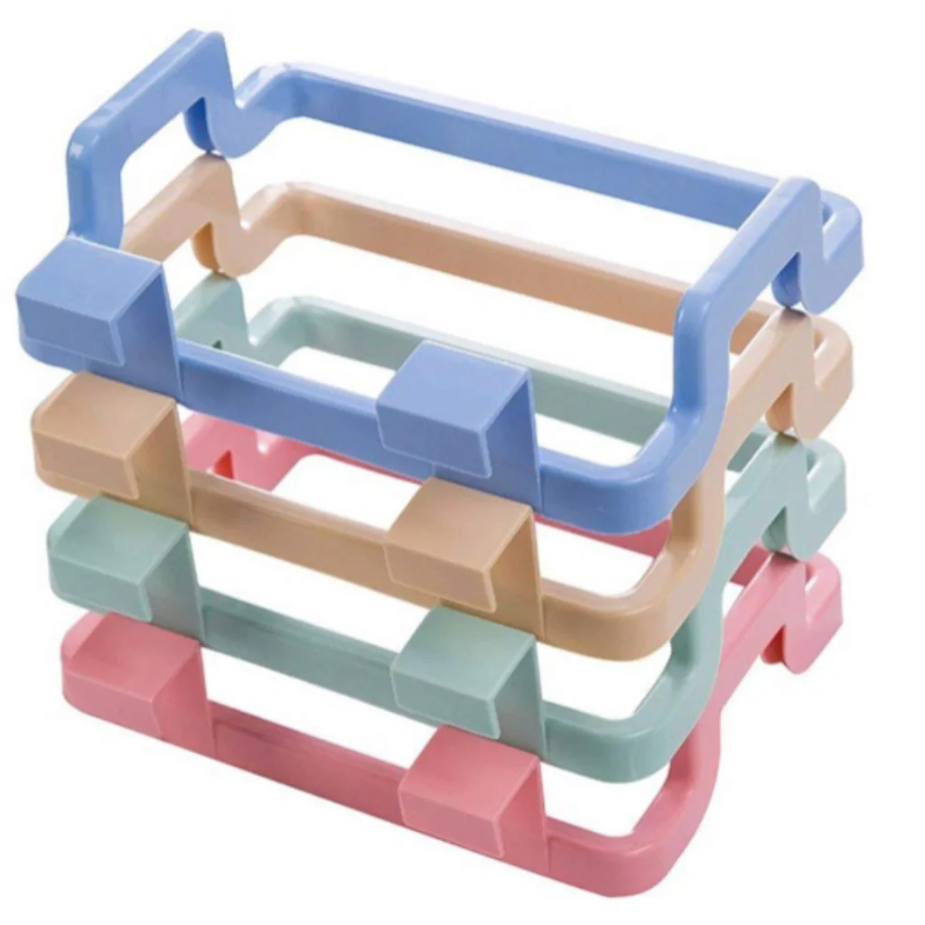 Plastic Garbage Bag & Towel Hanger – Over-Cabinet Holder (Random colors-Pack of 2, Hangers Only) - Image 3