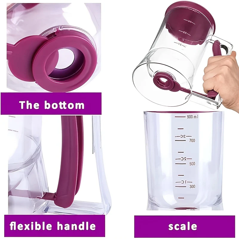 Handheld Batter Dispenser โ Easy Pour Measuring Cup for Cupcakes, Idli, Dosa & Uttapam Batter, Kitchen Baking & Cooking Tool (Random Color-Pack of 1) - Image 3