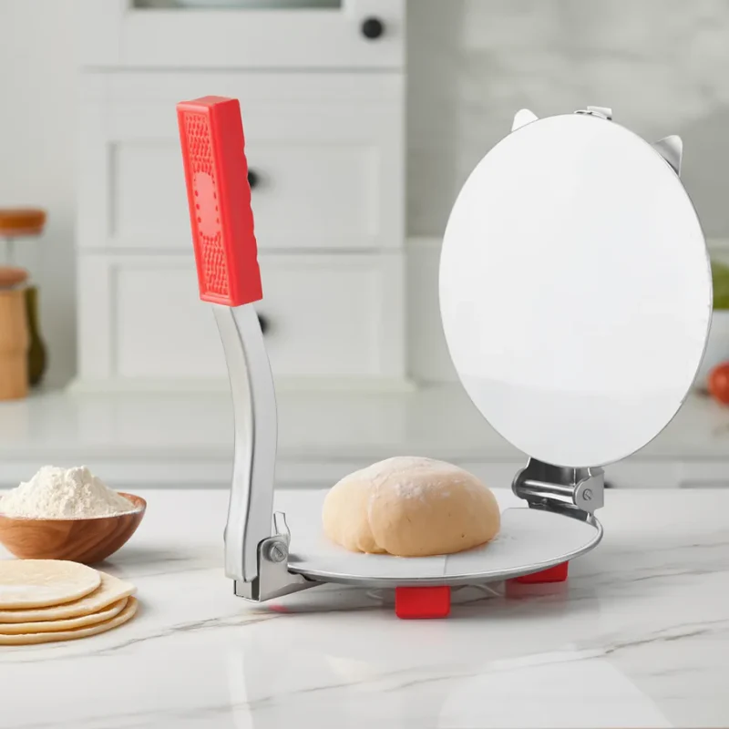 Heavy Quality Stainless Steel Puri Maker Press (6.5-Inch Dia) – Manual Roti Press with Handle | Papad, Khakhra & Chapati Maker - Image 2