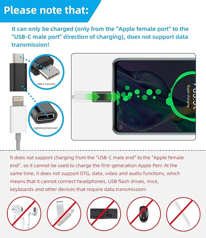iPhone Lightning to USB-C Adapter – Compact Converter for Fast Charging - 1Pcs (Random Color) - Image 5