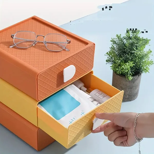 Large Capacity Desk Organizer Box (Random Design) - 1 Pc - Image 8