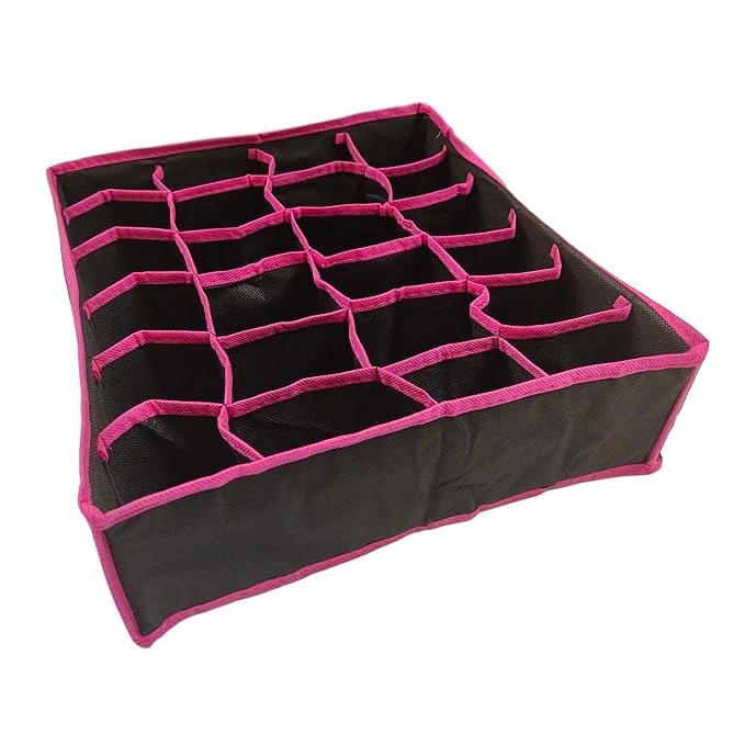 Large Capacity Fabric Closet Organizer – 24-Grid Drawer Divider (Random Color) - Image 2