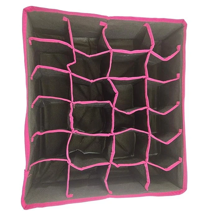 Large Capacity Fabric Closet Organizer – 24-Grid Drawer Divider (Random Color) - Image 3