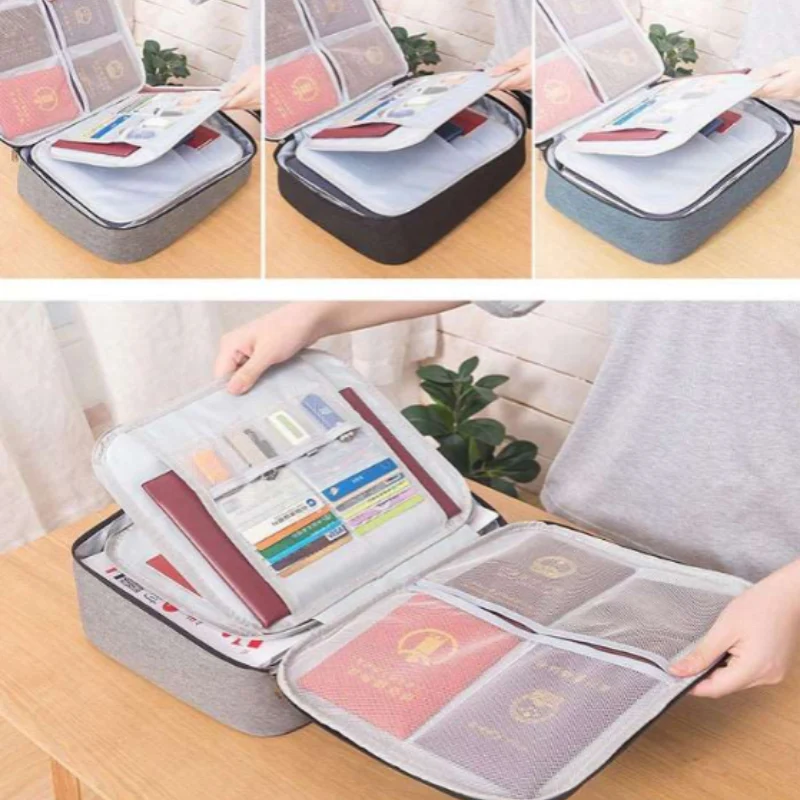 Large Capacity Travel Document Bag – Water-Resistant Organizer with Password Lock for Travel, Office & Home (Random Color-Pack of 1) - Image 3