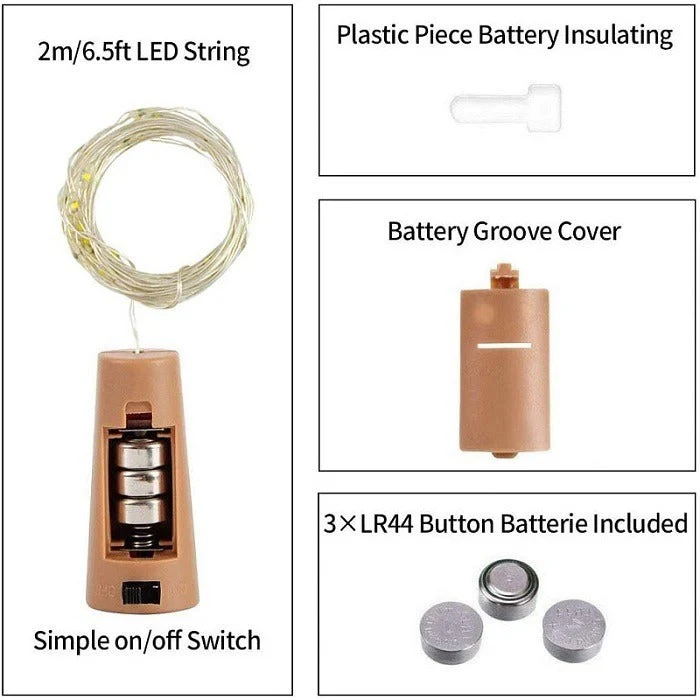 LED Bottle Decorating Light – Cork Shaped String Fairy Lights for Decoration (Random color-Pack of 1 Light) - Image 3