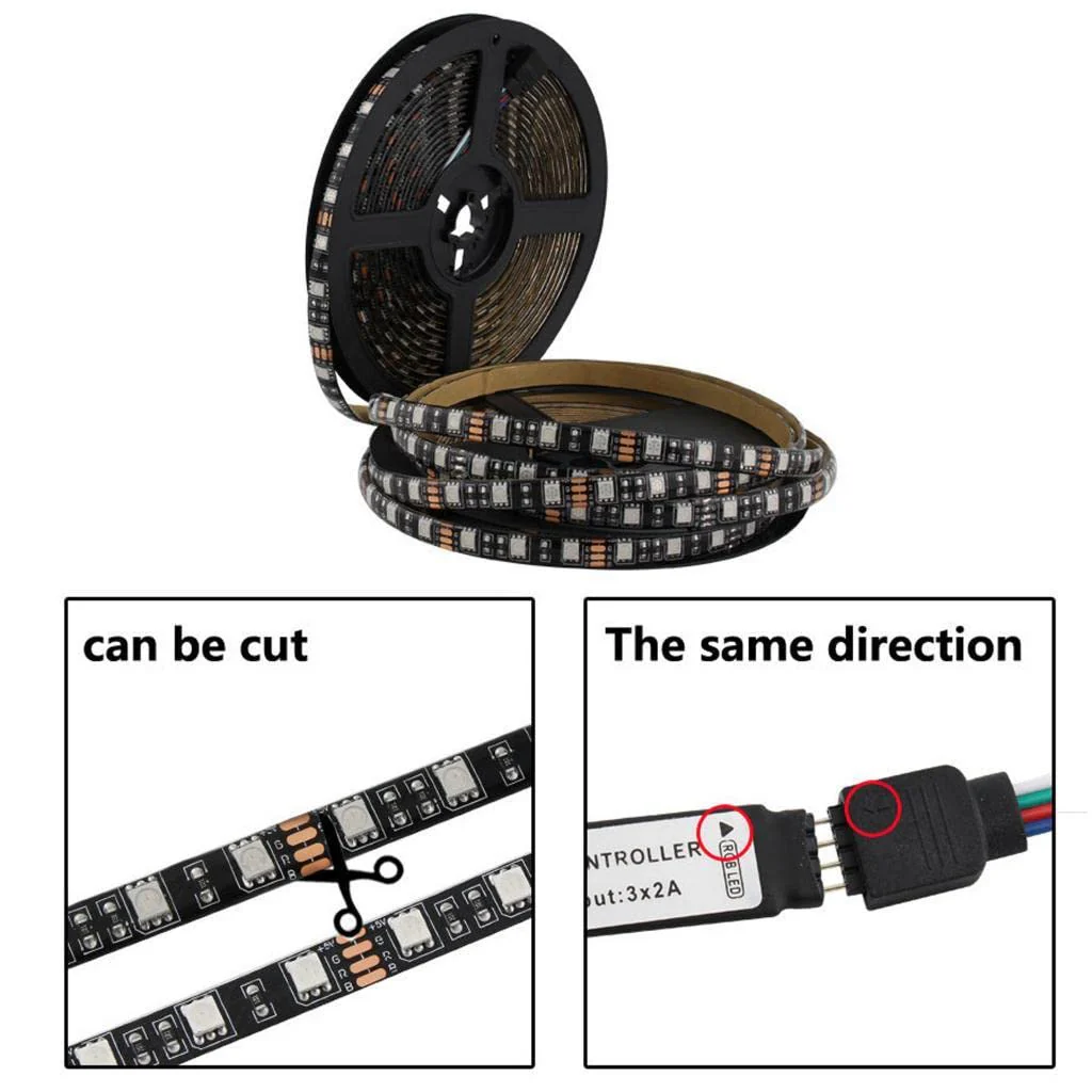 5m LED Light Strip with USB Cable– Flexible RGB Light Tape for Home, Bedroom, Dining Room, Bar & Party Decoration(Random color-Pack 0f 1) - Image 5